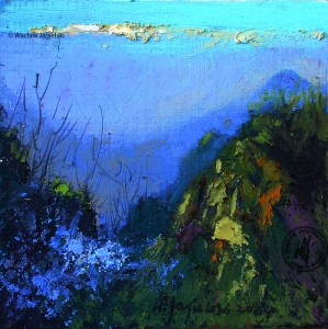 "Widok na Tatry" 11 cm x 11 cm olej 2024