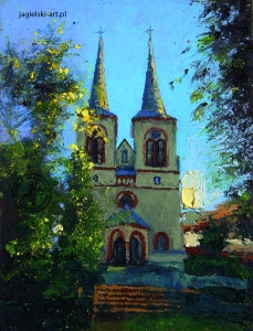 "Kości&oacute;ł pod wezwaniem św. J&oacute;zefa Oblubieńca - Świerad&oacute;w Zdr&oacute;j" 24 cm x 18 cm olej 2026