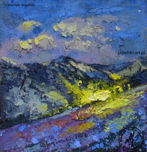 "Tatrzańskie poranne świtanie" 
11 cm x 11 cm olej 2026
