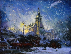 "Świerad&oacute;w Zdr&oacute;j - zamieć" 
18 cm x 24 cm olej 2026