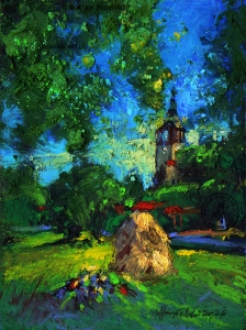 "Świeradowska wiosna" 
24 cm x 18 cm olej 2025