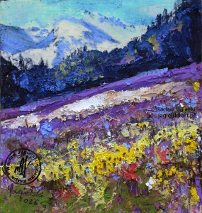 "Spacer po polskich Tatrach" 
11 cm x 11 cm olej 2026