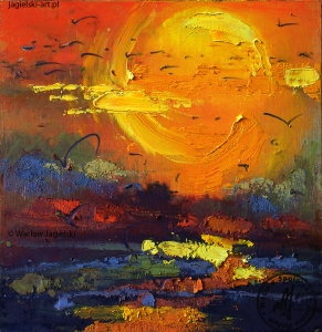"Słoneczna rapsodia" 23 cm x 23 cm olej 2025