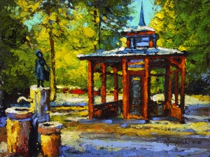 "Źr&oacute;dło żywej wody - Świerad&oacute;w Zdr&oacute;j" 
18 cm x 24 cm olej 2026