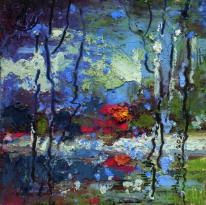 "Czas jesiennej melancholii" 
11 cm x 11 cm olej 2024