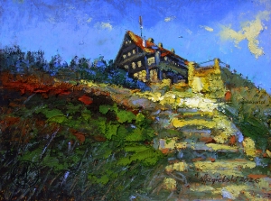 "Schronisko na Stogu Izerskim" 
18 cm x 24 cm olej 2026